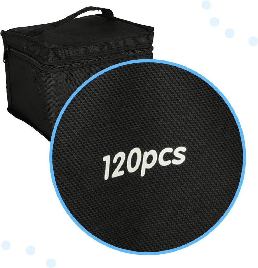 Set de 120 Marqueurs Double Face avec Support de Rangement Rigide