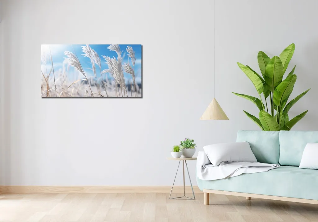 Comment Décorer un Grand Mur ? Tableau Bruissement Herbe 100x50 - 2