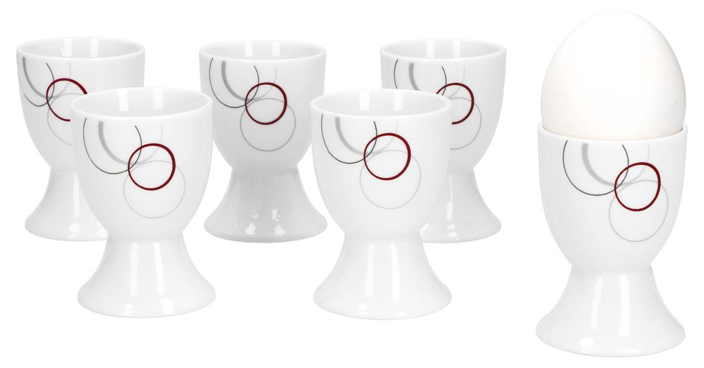 6er Set Eierbecher Palazzo 4,8cm - aus weißem Porzellan mit Produktbild 