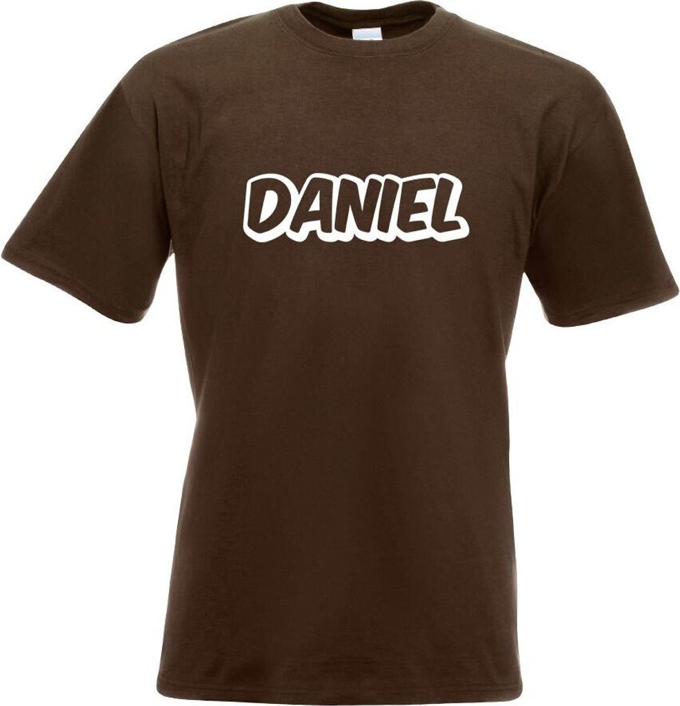 Kiwistar - T-Shirt - Chocolate - Daniel Vorname Jungen Motiv Bedruckt Funshirt Design Print - mit Motiv Bedruckt - Funshirt Design - Sport - Freize...