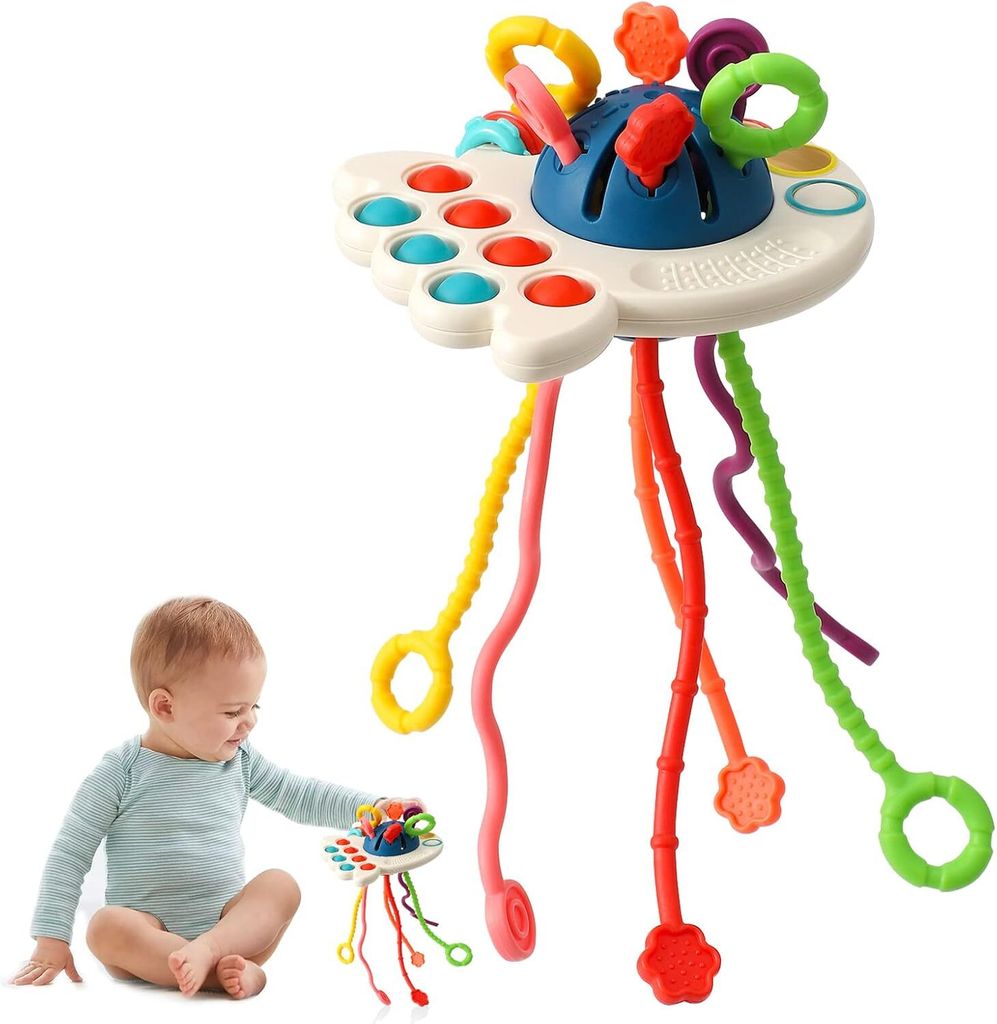 Jouet sensoriel bébé Silicone Cordon de tirage Jouet Image du produit 