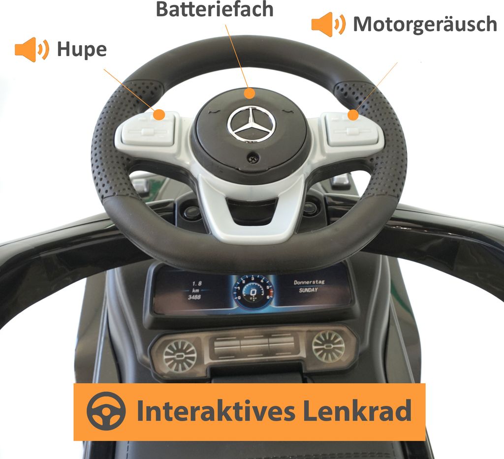 Rutschauto schwarz mit Schiebstange ab 1 Jahr, Produktbild 6