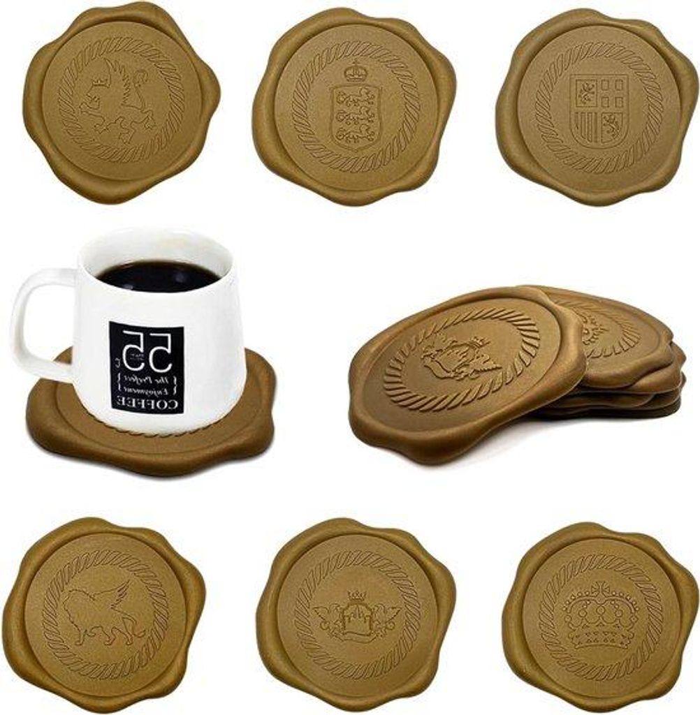 Set aus 6 Anti-Slip-Fußplatten - für Bars und zu Hause - rund