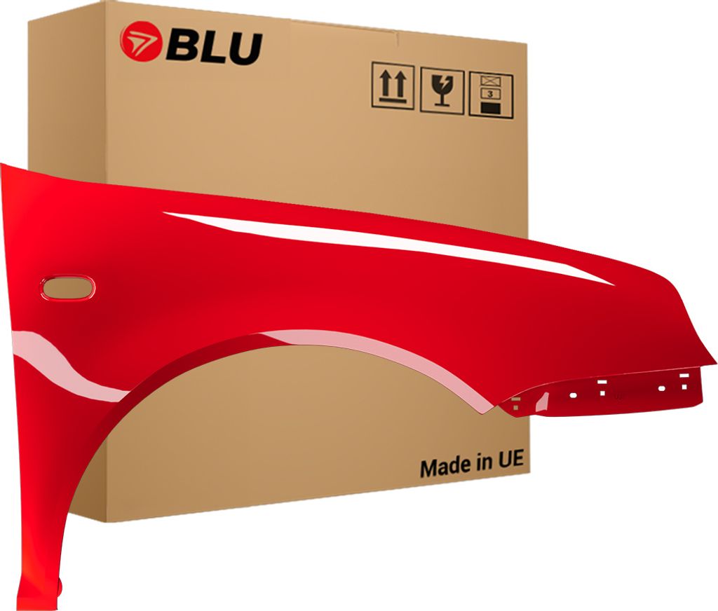 BLU Kotflügel Passend für VW Volkswagen Golf IV 4 LP3G Rechts Rot FlashRot | 1997-2006 | Vorderseite Vorne | Lackiert | Einbaufertig