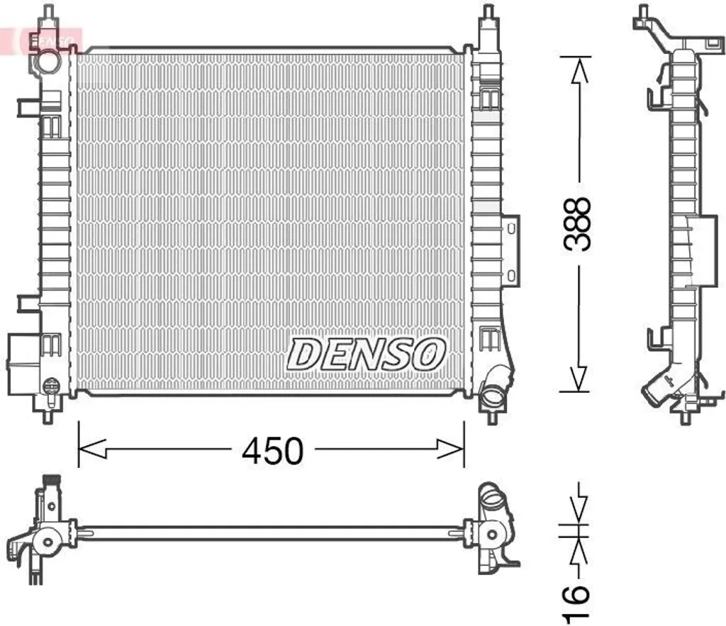 Radiateur DENSO DRM46054 haute performance pour Nissan Note E12 OE 21410