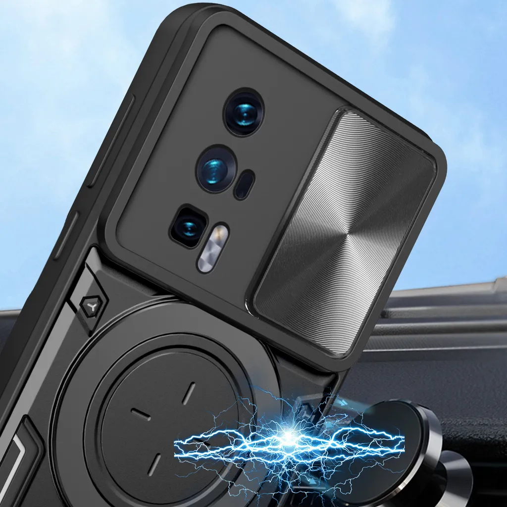 Custodia Portafoglio Per Xiaomi Poco F5 Pro Con Supporto E Chiusura Magnetica - Pelle PU Premium Con Slot Carte E Taschino - Nero - 4
