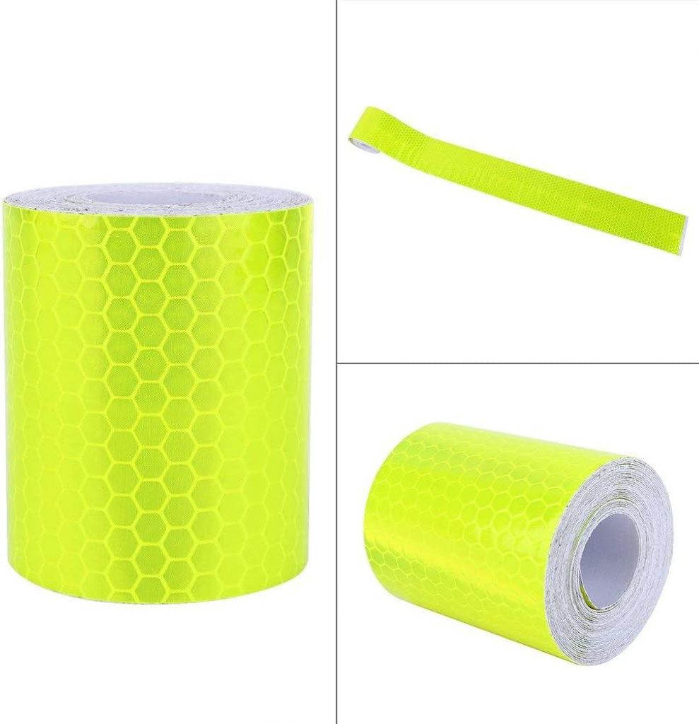 Reflektierendes Tape - Gelb Grün - Sicherheitstape - Notfahrzeug - Markierungstape - Rolle 5cm X 3m - Reflektierendes Tape