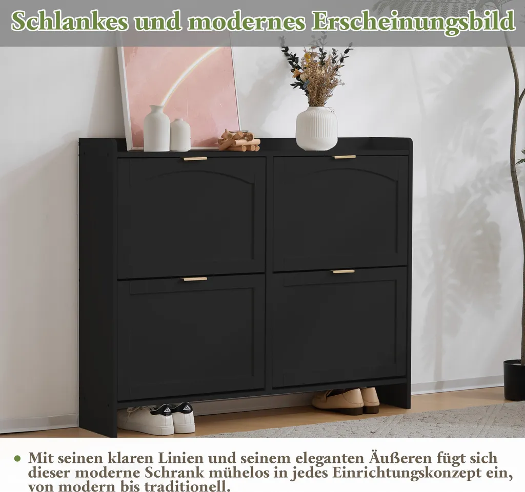 Commode à Chaussures Gain de Place : Solution de Rangement Largeur 110cm - 2