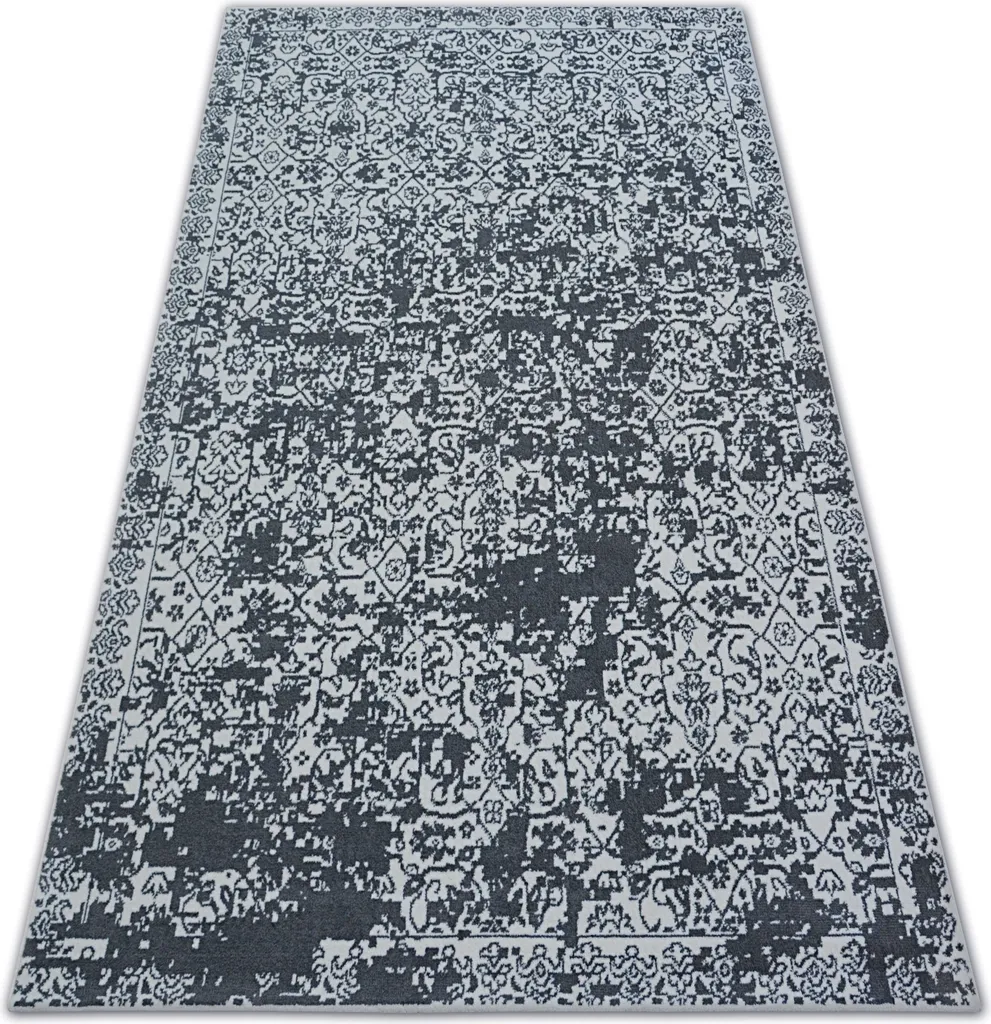 Tapis vintage SENSE 81260 gris et blanc, facile à nettoyer 80x150 cm