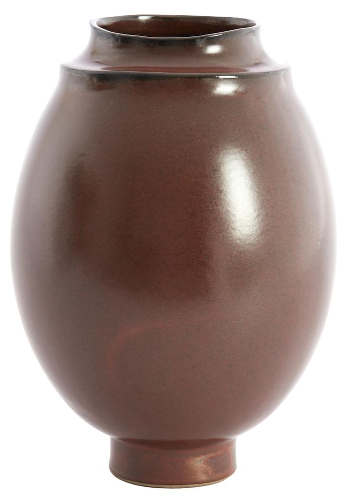 Light&living Deko-Vase Ø 24,5 x 33,5 cm LOREA Keramik matt dunkelrot-braun