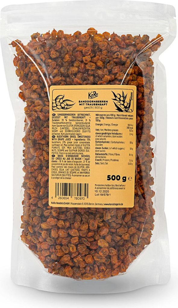 KoRo I Sanddornbeeren mit Traubensaft 500 g Produktbild 