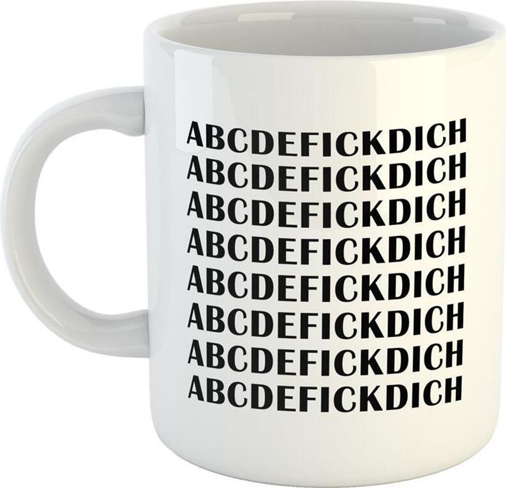 Huuraa Kaffeetasse ABCDEFICKDICH Geschenk Tasse Weiß 330ml ABCDEFICKDICH Präsent