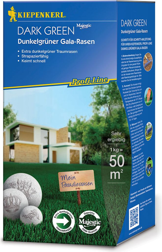 Rasensamen Kiepenkerl Premium Dunkelgrüner Rasen 1 kg für Produktbild 