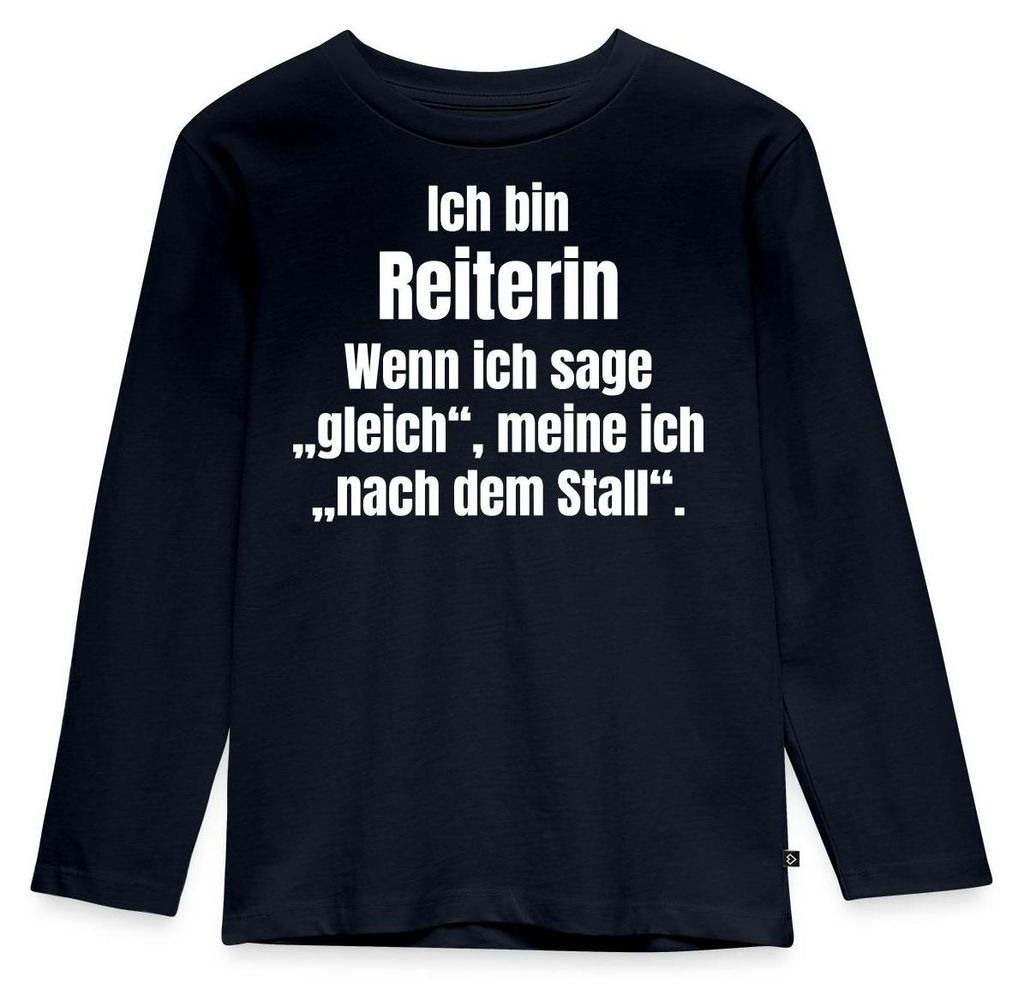 Spreadshirt Ich Bin Reiterin Gleich Heißt Nach Dem Stall Kinder Premium Langarmshirt, 134/140 (8 Jahre), Navy