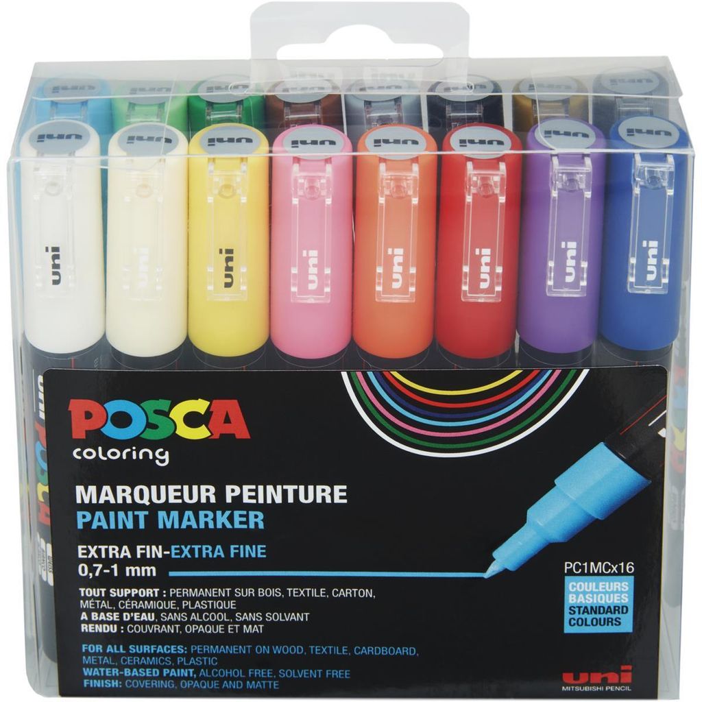 uni-ball Marqueur pigmentaire POSCA PC-1MC, carton de 16 Image du produit 