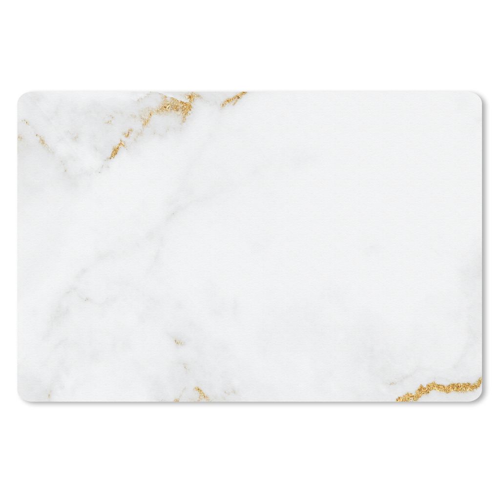 MuchoWow® Mauspad Mousepad Marmor - Gold - Weiß - Luxus Produktbild 