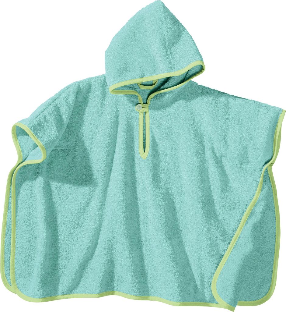 Erwin Müller Kinder-Poncho mit Kapuze mint 50x70 cm