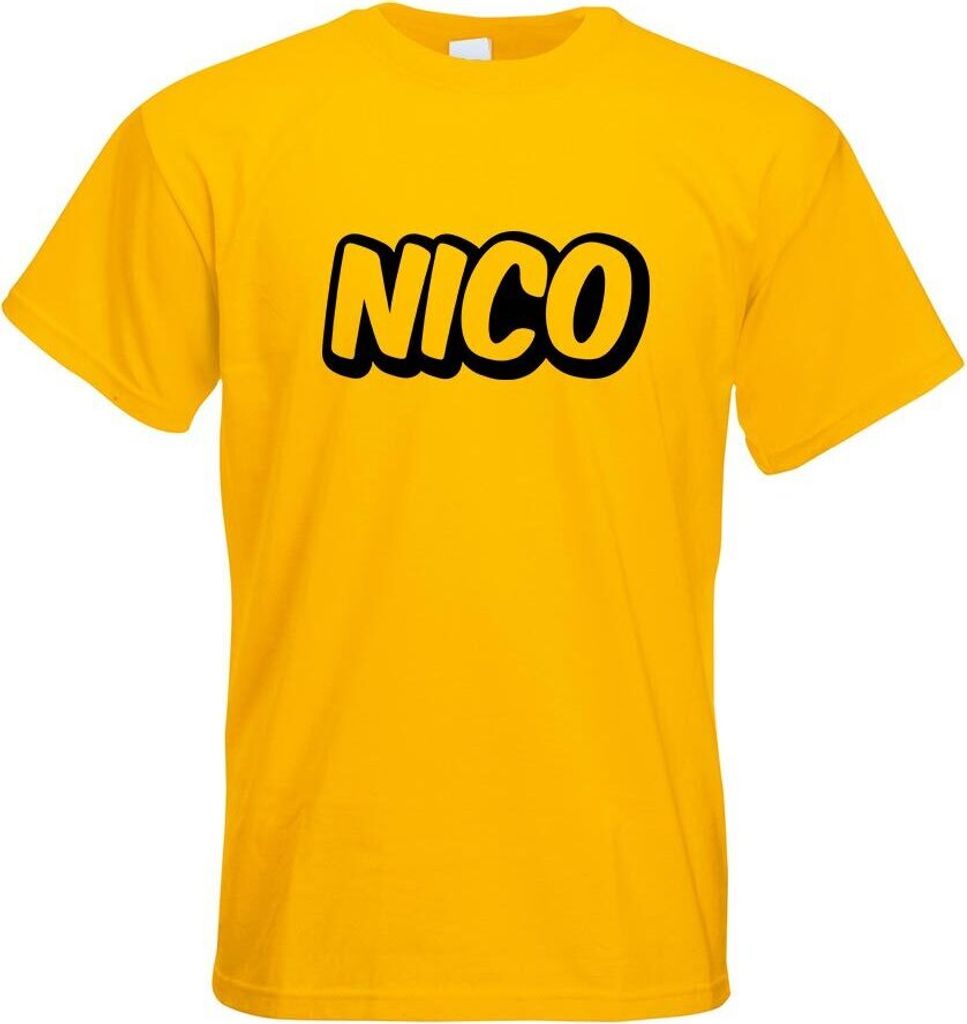 Kiwistar - T-Shirt - gelb - Nico Vorname Jungen Motiv Bedruckt Funshirt Design Print - mit Motiv Bedruckt - Funshirt Design - Sport - Freizeit - He...