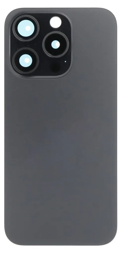 Vitre arrière de remplacement iPhone 15 Pro Max titane noir et kit lentille
