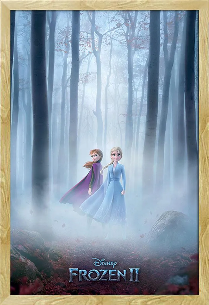 Poster Reine des Neiges 2 avec Cadre Prêt à Poser Chambre Enfant MDF