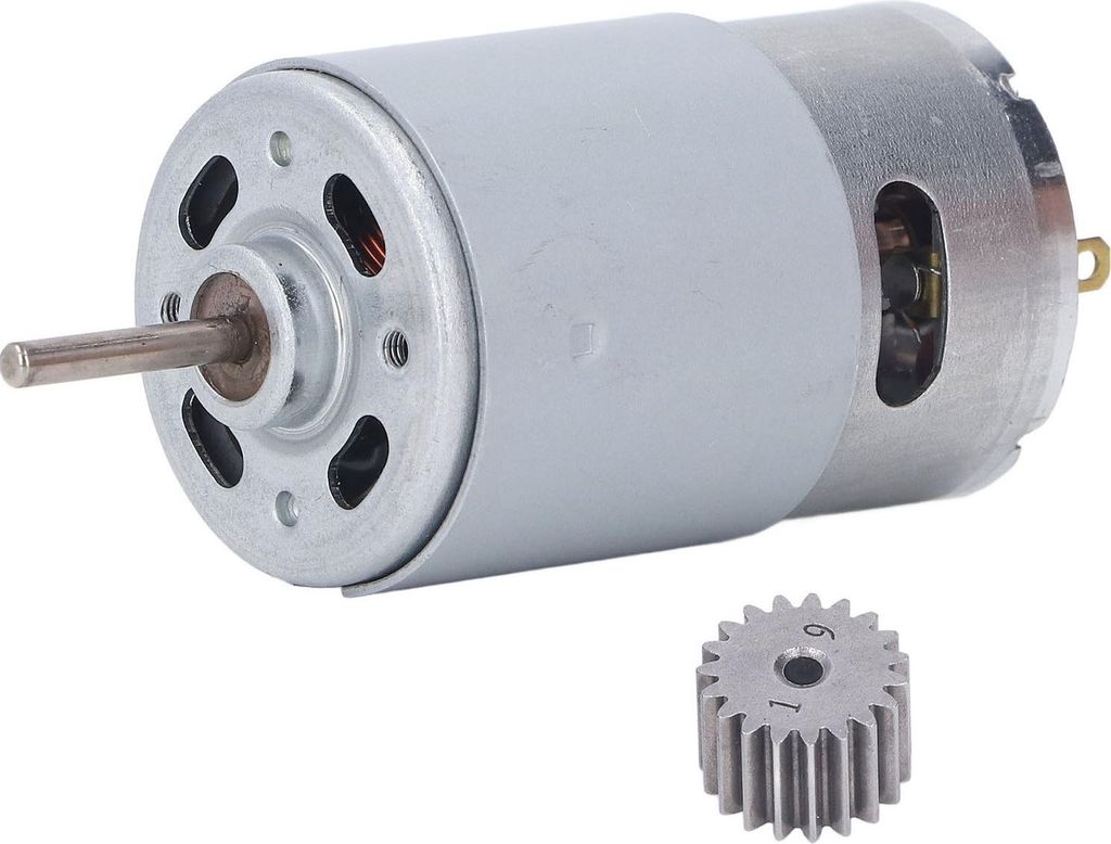 Gleichstrom-Bürstenmotor mit Kupferspule, Edelstahlgehäuse, großem Torsions-19-Getriebemotor für elektrische Kinderfahrzeuge, 15000 U/min