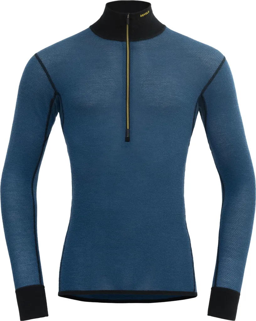 Devold Wool Mesh 190 Zip Neck Man Flood Caviar S Sous-vêtement Thermique