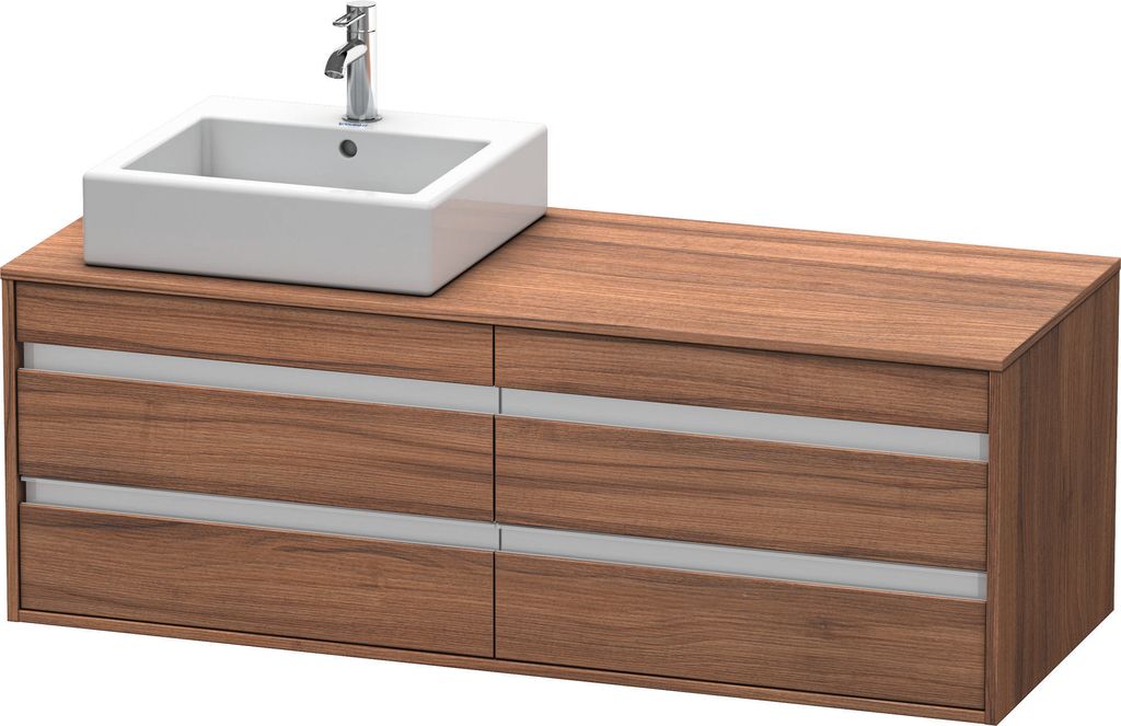 Duravit Waschtischunterbau KETHO 550 x 1400 x 496 mm Becken links nussbaum natur