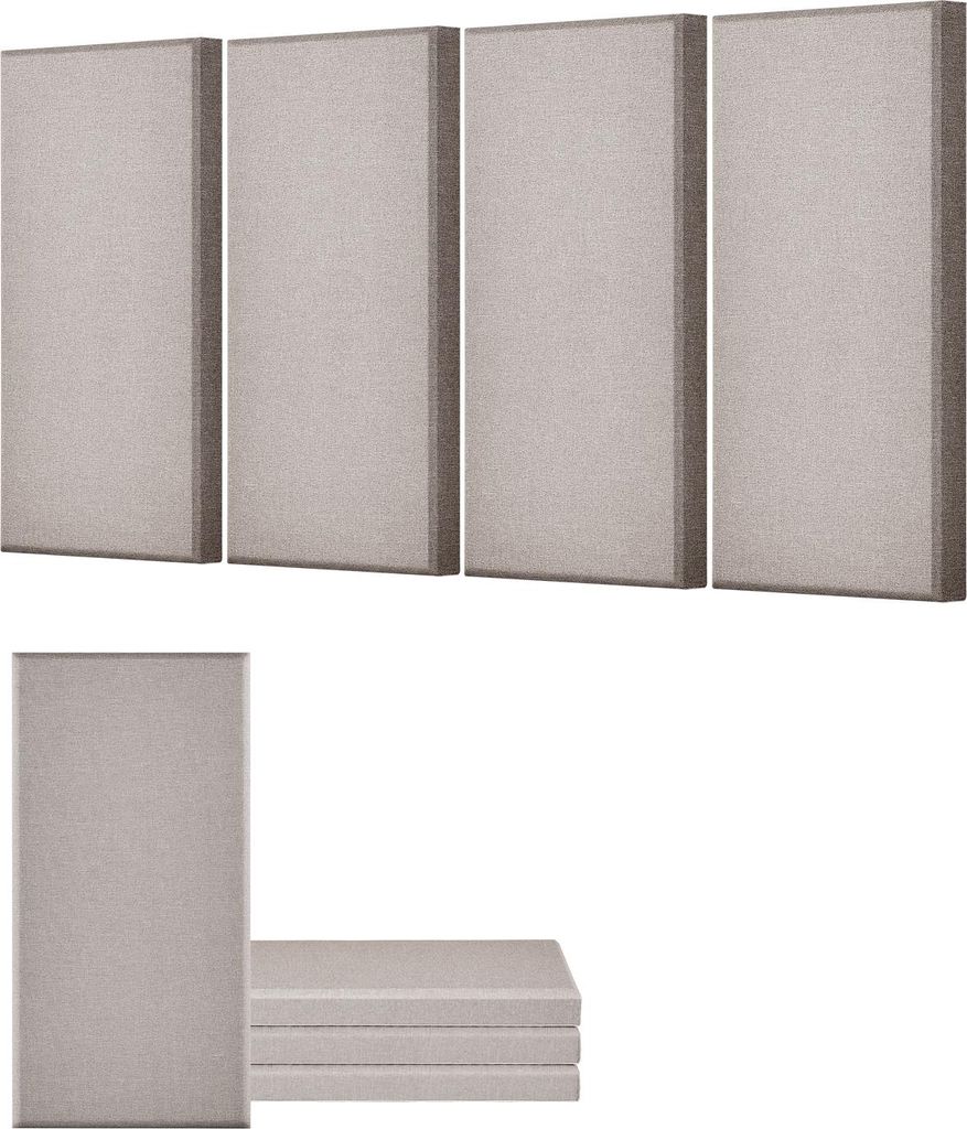 VEVOR Akustikplatten, 4 Stück, 5,1 cm dick, 60,4 x 30 cm, Fiberglas, schallabsorbierende Platten, selbstklebende, schalldichte Wandplatten, für S...