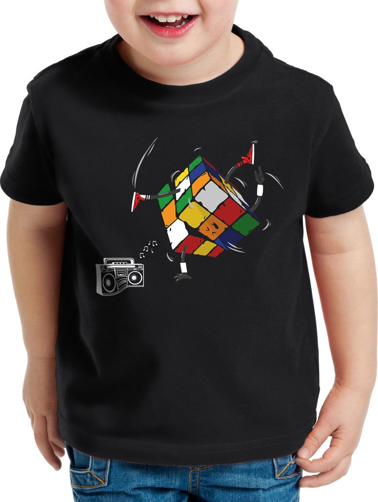 BaumwolleCloud Cube Breakdance Kinder T-Shirt zauberwürfel sheldon