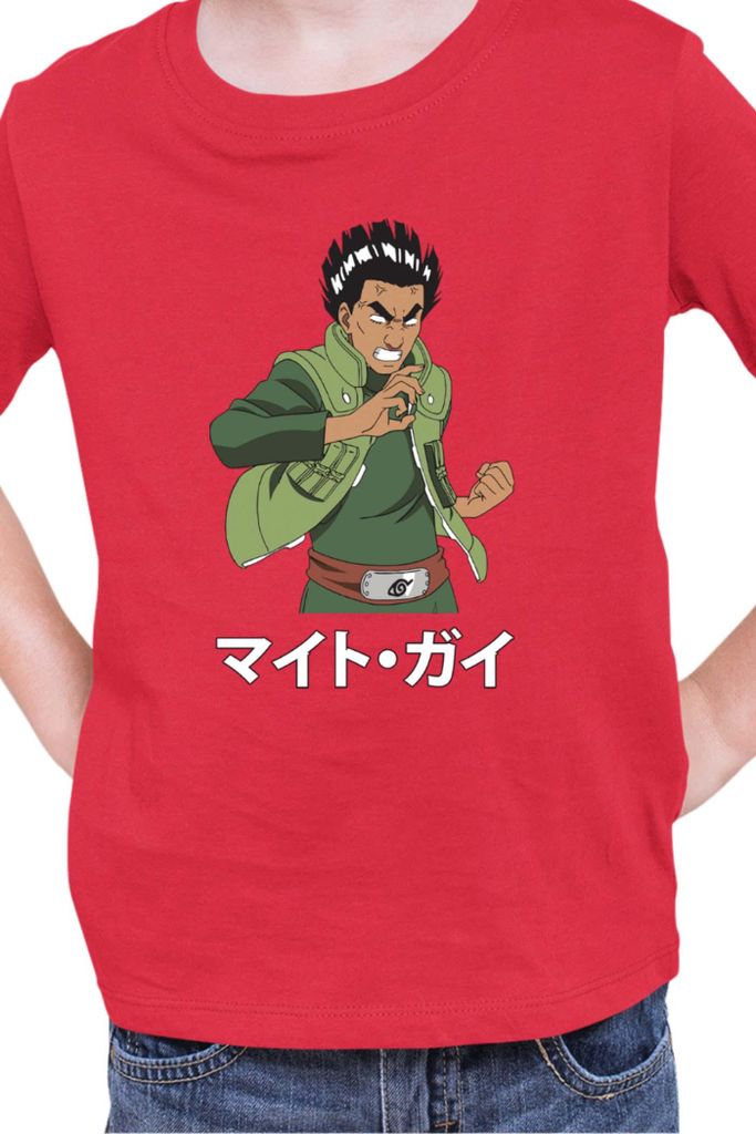 Kinder T-Shirt Naruto Might Guy 01, 3-4 Jahr - 104 / Rot