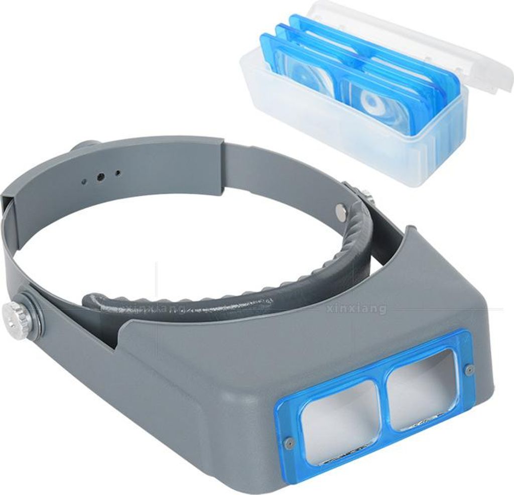 Kopflupe mit 4 Wechsel-Gläsern, 1.5x/2x/2.5x/3.5x, Lesen Brillenlupe, Vergrößerungsbrille, Telefonreparatur, Ergonomisc