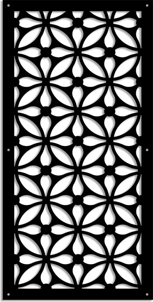 Pannello Decorativo SAMURA Nero 47x94 cm - Separé Traforato in PVC