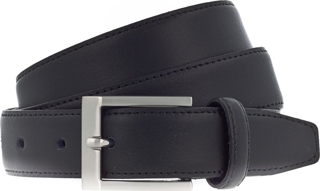 Vanzetti Leder Gürtel Dresscode: Business 30mm Cambered Leather Belt W105 Black schwarz