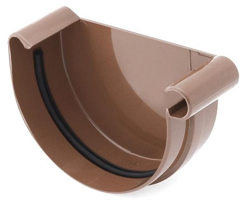 BRYZA Čelo žlabu PRAVÉ plastové Ø 100 mm, Hnědá RAL 8017 Obrázek produktu 