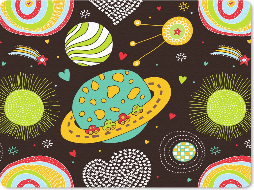 MuchoWow Mauspad Mousepad Muster - Weltraum - Planeten - Jungen - Kinder - Kinder 23x19 cm - Mousepads - Maus Mat - Pad - Mausunterlage - Schreib...
