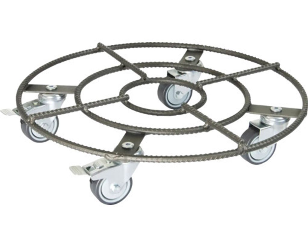 Pflanzenroller Metall Ø 38 cm H 90 mm grau Produktbild 