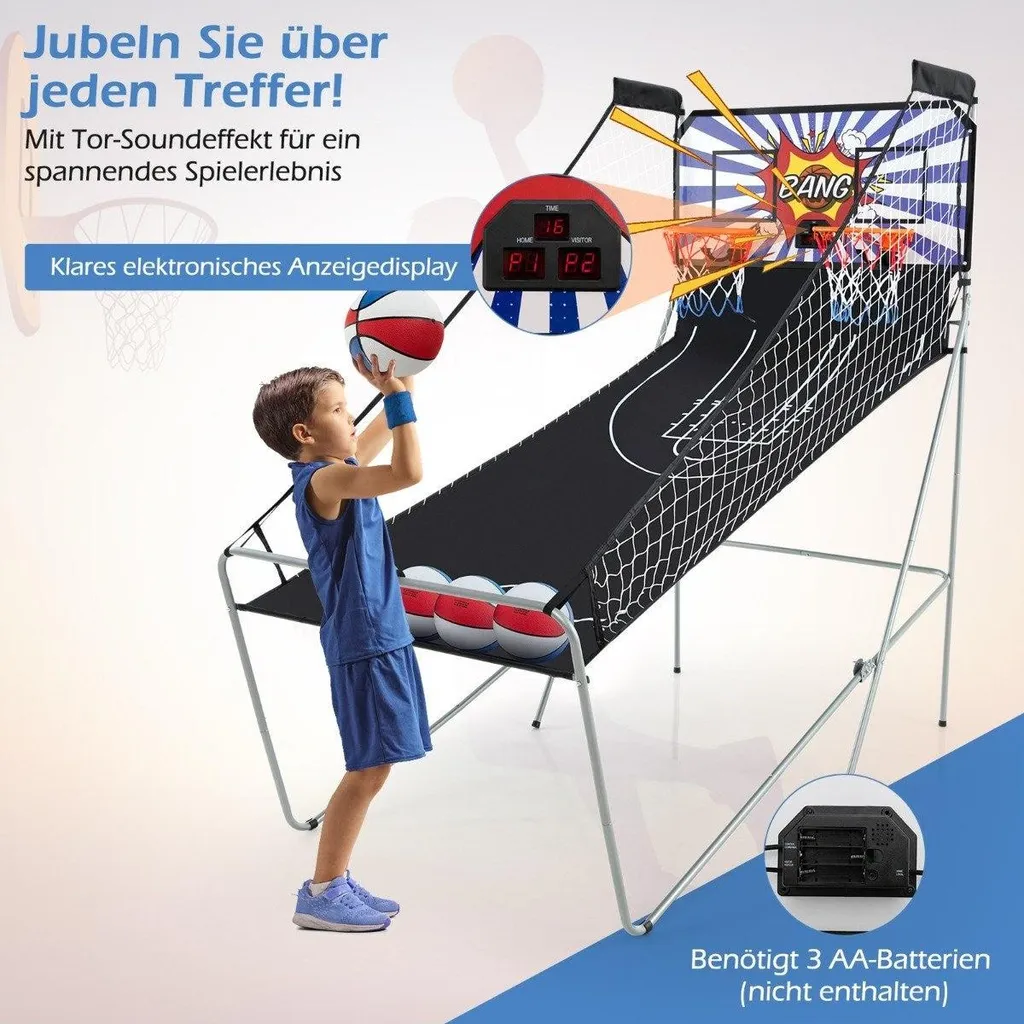 Machine de basket arcade électronique double panier pour intérieur noir