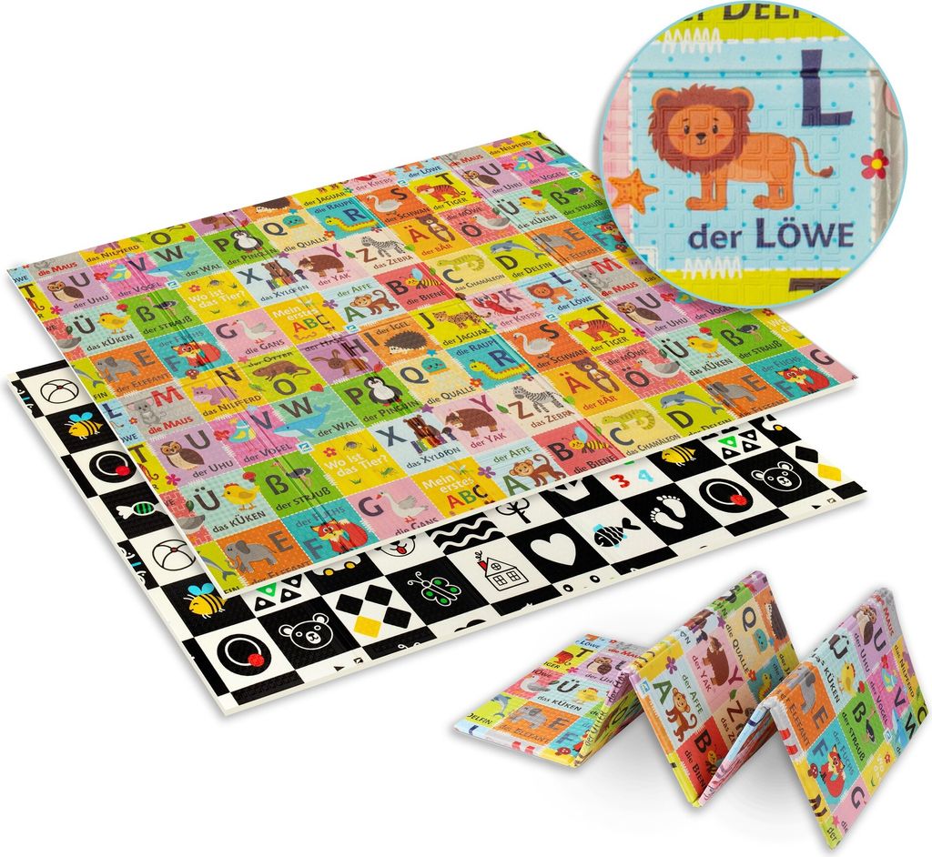HUMBI Spielmatte Krabbelmatte Doppelseitige Schaum Matte Produktbild 1