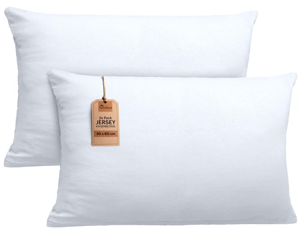 set di 2 copricuscini 100% cotone 40x60 cm Bianco Immagine del prodotto 