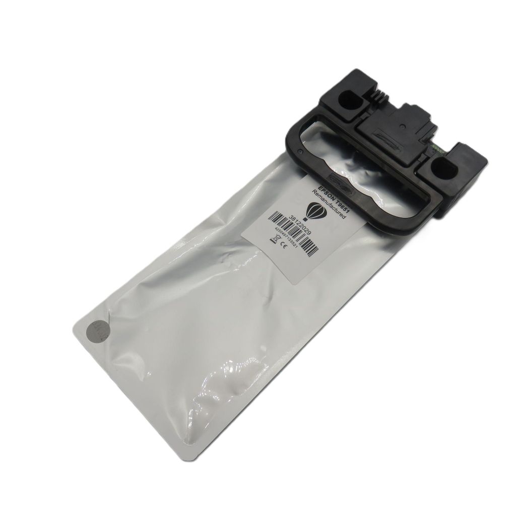 A silver pouch with a black handle and a label is shown against a white background.