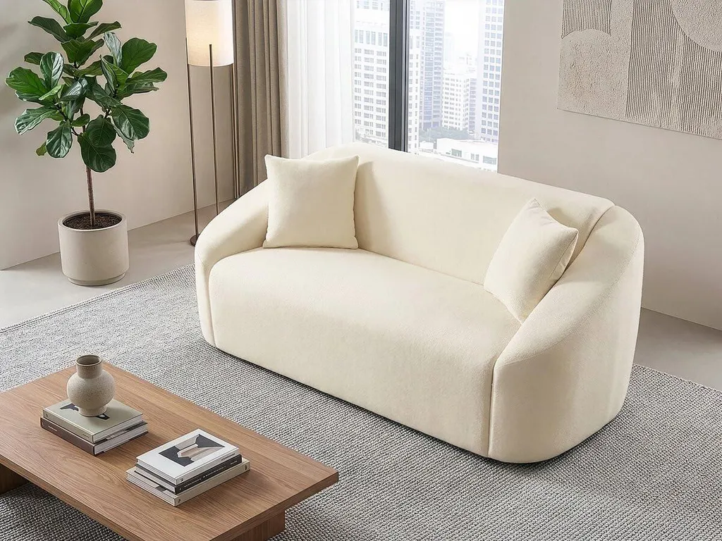 Canapé 2 places Ondine beige - La solution compacte pour petit espace - 5