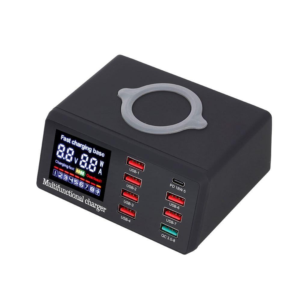 X9 8 Port Wireless USB Ladegeraet Schnellladung PD + QC3.0 Produktbild 6