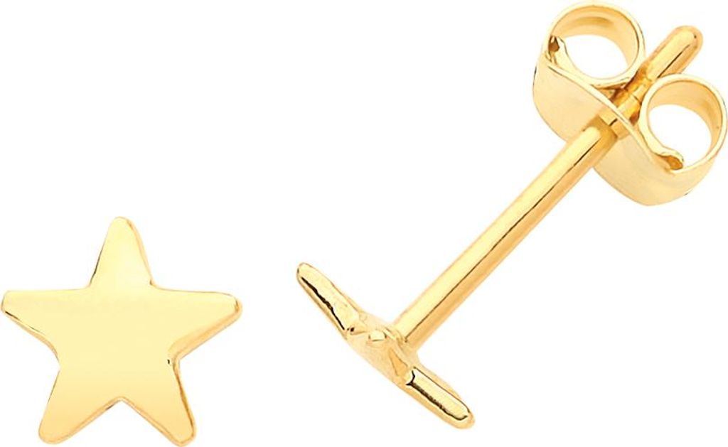 Klassische 9 Karat (375) Gold Damen - Paar Ohrstecker - 5mm*5mm; TRS26664
