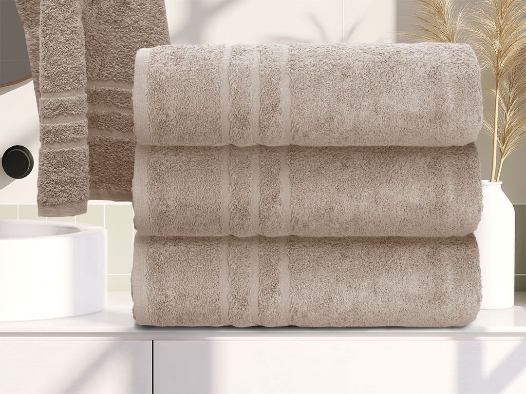 Duschtuch Classic 70 x 140 cm beige, 100% Baumwolle