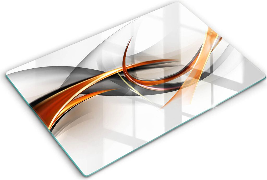 Glasschneideplatte - Herdabdeckplatte - 80x52 cm -Schneidebrett - Spritzschutz -Moderne Formen