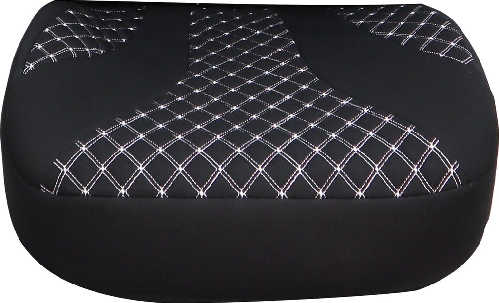 2 Sitzauflagen für Nissan Juke 1 in Schwarz/Weiße Naht (OT-PL408)