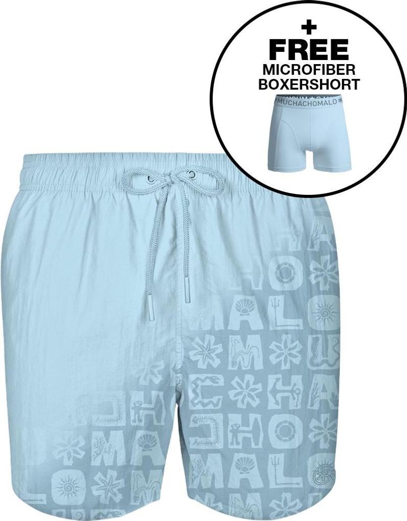 Muchachomalo Herren Badehose - 1 Stück - mit Mikrofaser Boxershort - WATRC2062-19 - L