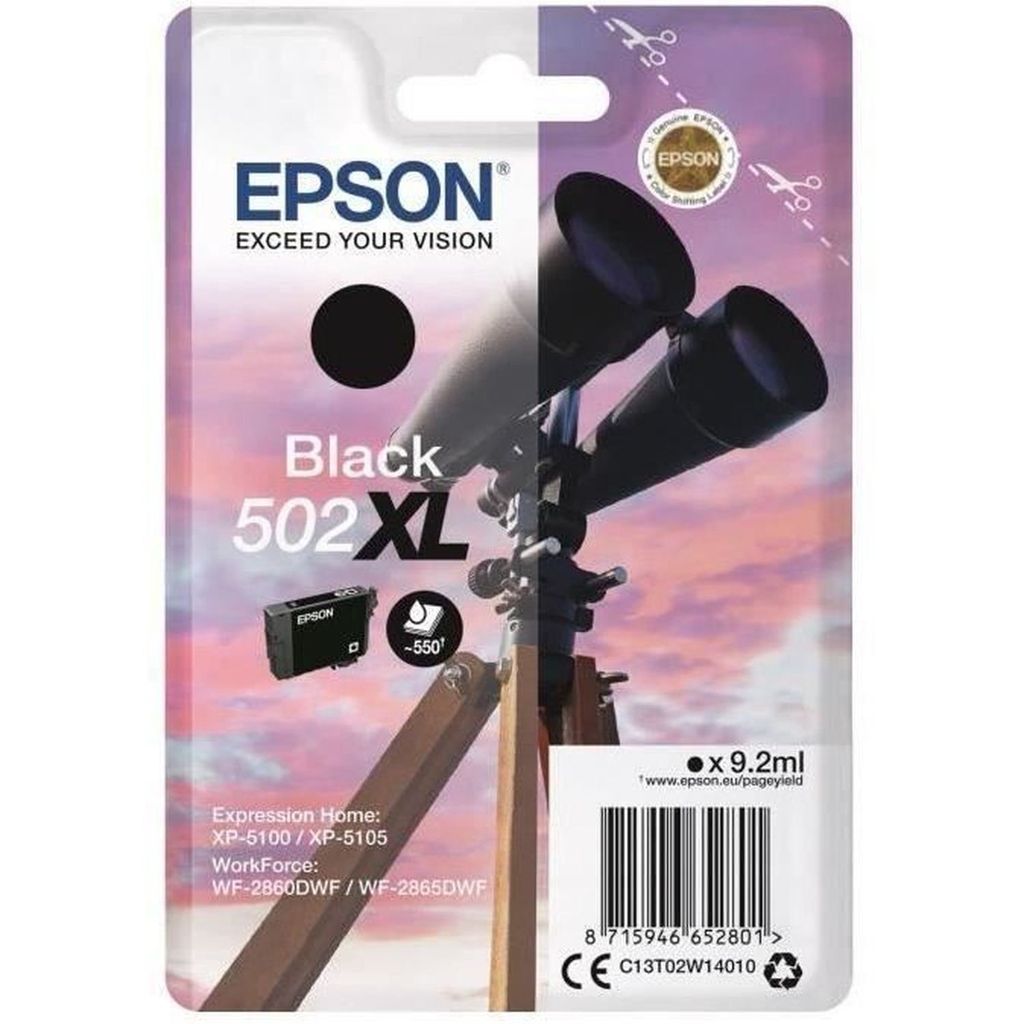 Epson Singlepack Black 502XL Ink, Hohe (XL-) Ausbeute, Schwarz, Tinte auf Pigmentbasis, 9,2 ml, 1 Stück(e), 550 Seiten
