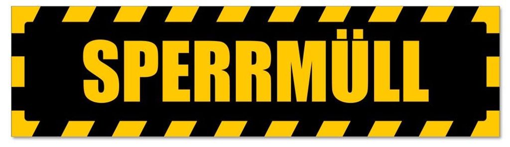 Kiwistar - Autoaufkleber - Gelb - Schwarz - 45 x 12 cm - Sperrmüll gestreift - Hinweis Aufkleber Sticker für Auto, Kfz, Fahrrad, PKW, LKW