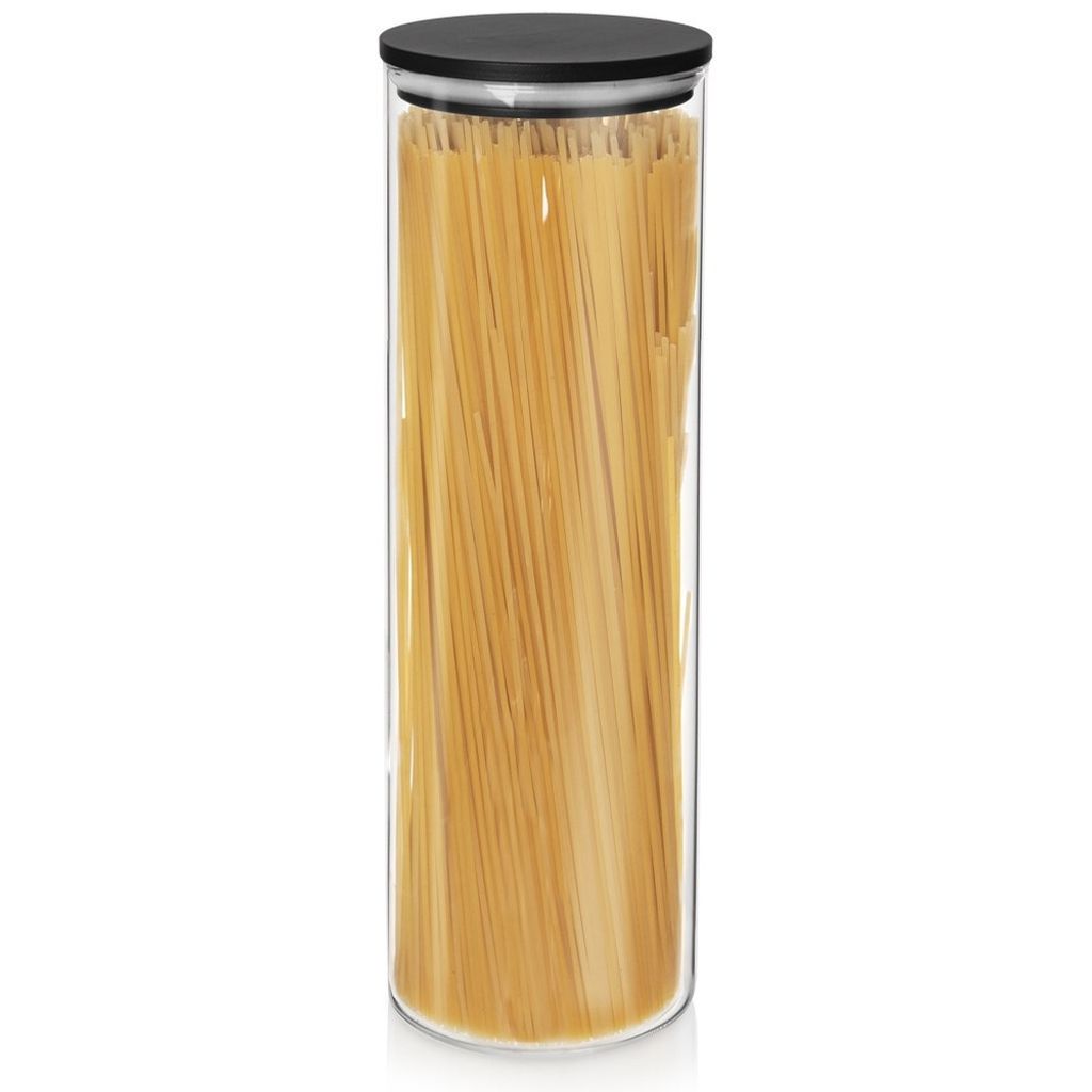 Glasgefäß mit Bambusdeckel für Spaghetti und Trockenwaren Produktbild 